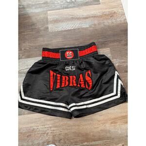 Rare Vibras Guess x J Balvin Vibras Thai Boxing Shorts Black Red Size Large